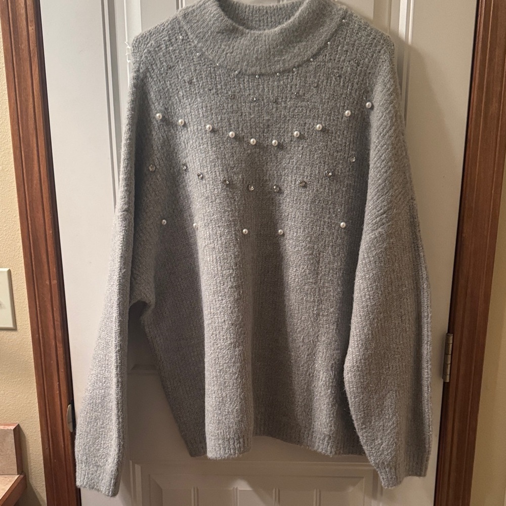 Maurice’s Gray Beaded Women's Sweater
